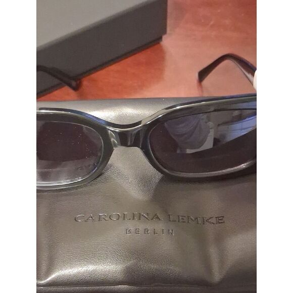 Carolina Lemke Beautiful Black Sunglasses With Its Duster CaseAnd  Box New main image 5
